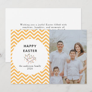 Elegant Modern  Pattern  Happy Easter Photo Holiday Card