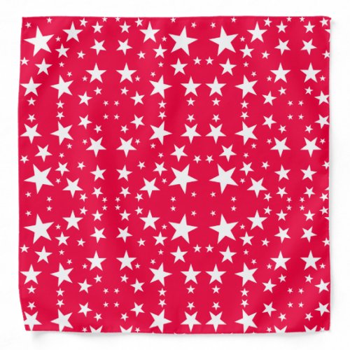 Elegant Modern Pattern White Stars Red Template Bandana