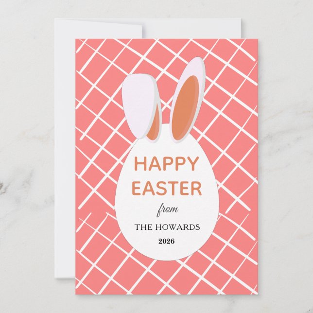 Elegant Modern Patterns Happy Easter Photo Holiday Card (Front)