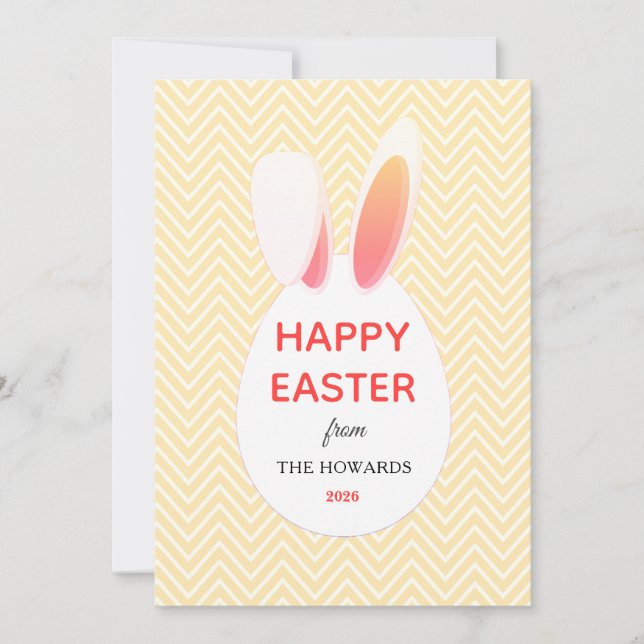 Elegant Modern Patterns Happy Easter Photo Holiday Card (Front)
