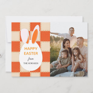 Elegant Modern Patterns Happy Easter Photo Holiday Card