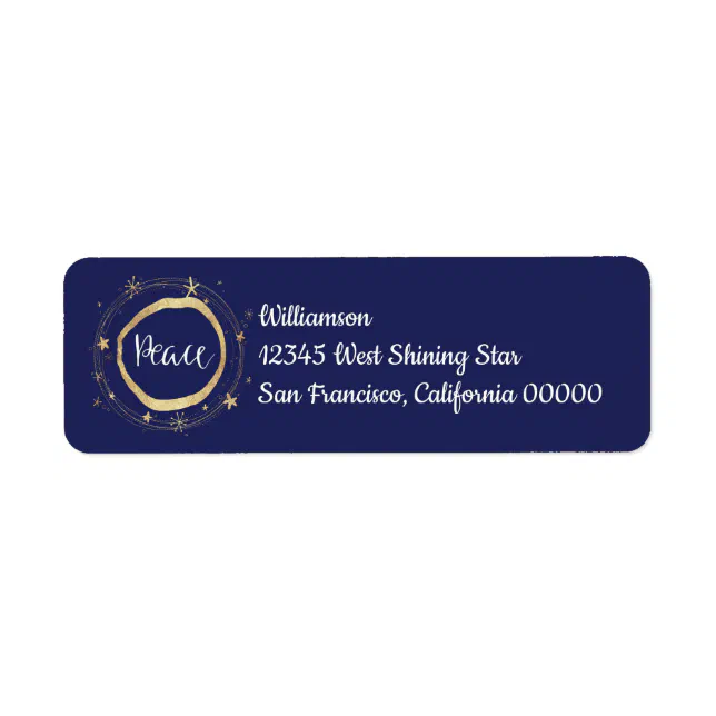 Elegant Modern Peace Gold Star Label | Zazzle