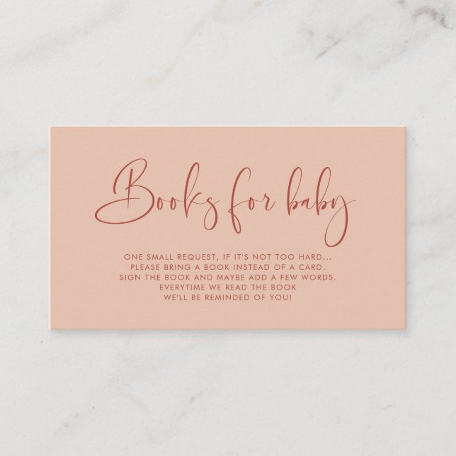 Elegant & Modern Peach Book request card (Front)