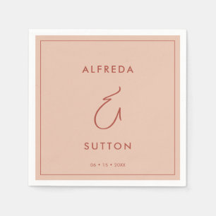 Elegant & Modern Peach wedding Napkins