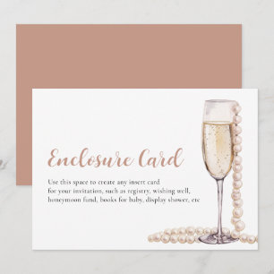 Elegant Modern Pearls and Prosecco Enclosure Card