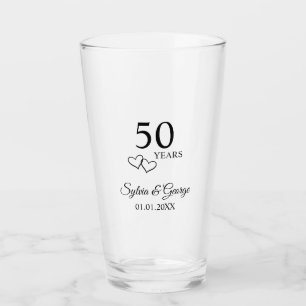 Elegant Modern Personalized 50th Anniversary Gift Glass