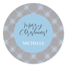 Elegant Modern Personalized Blue Tartan