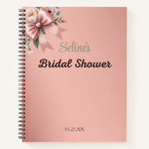 Elegant Modern Personalized Bridal Shower Notebook