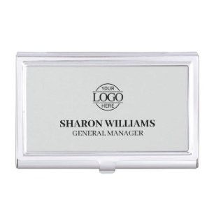 Elegant Modern Personalized Corporate Company Logo Business Card Case