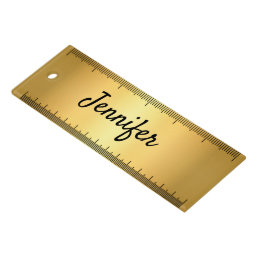 elegant modern personalized gold metallic ruler