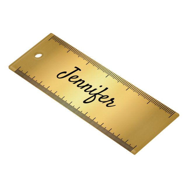 elegant modern personalized gold metallic ruler (Angled)