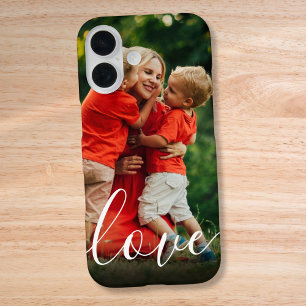 Elegant Modern Personalized Love Script Photo iPhone 16 Case