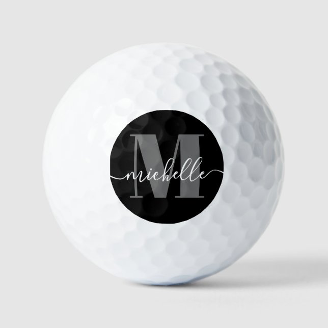Elegant Modern Personalized Monogram Golf Balls (Front)