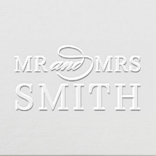Elegant Modern Personalized Mrs and Mrs Monogram Embosser