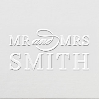 Elegant Modern Personalized Mrs and Mrs Monogram Embosser