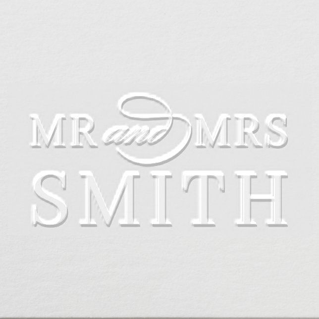 Elegant Modern Personalized Mrs and Mrs Monogram Embosser (Design)