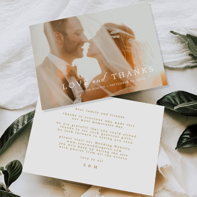 Elegant Modern Personalized Photo Wedding Thank You Card (Creator Uploaded)