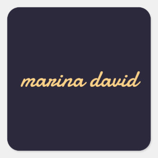 Elegant modern personalized square sticker