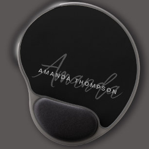Elegant Modern Personalized With Name Monogram Gel Mouse Pad