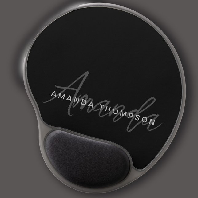 Elegant Modern Personalized With Name Monogram Gel Mouse Pad (Creator Uploaded)