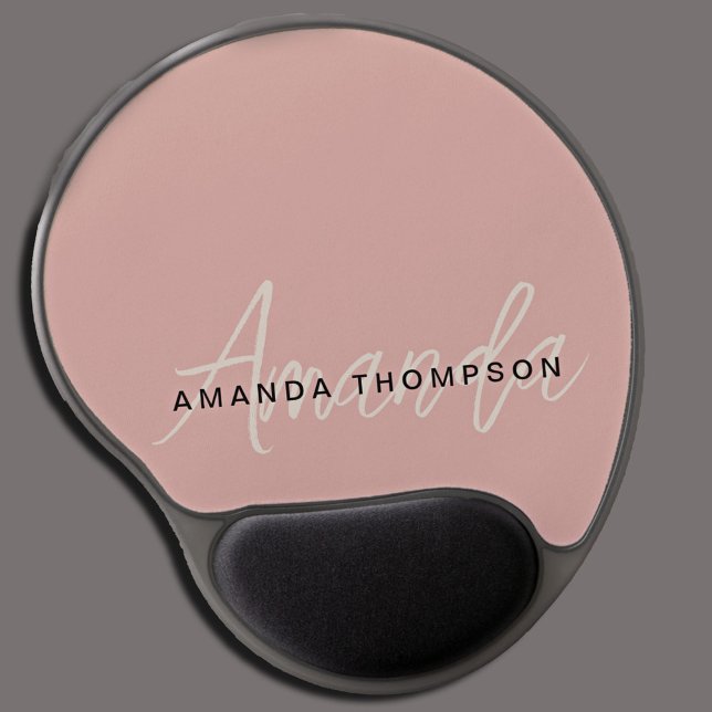 Elegant Modern Personalized With Name Monogram Gel Mouse Pad (Creator Uploaded)
