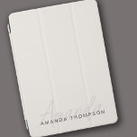 Elegant Modern Personalized With Name Monogram iPad Air Cover<br><div class="desc">Elevate the protection and style of your iPad Air with our Soft Cream Ivory Elegant Modern Personalized With Name Monogram iPad Air Cover. This meticulously designed cover seamlessly blends modern aesthetics with a personalized touch, making it a sophisticated and practical accessory for your device. Featuring your name and a monogram,...</div>