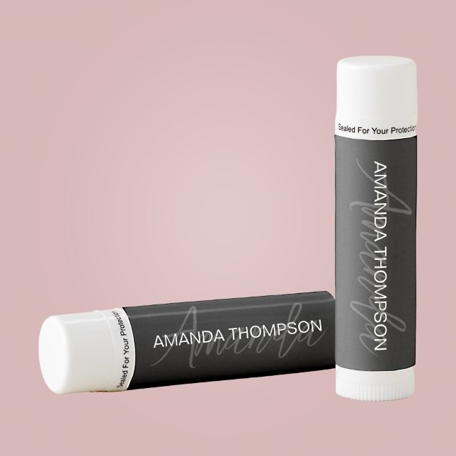 Elegant Modern Personalized With Name Monogram Lip Balm (Creator Uploaded)