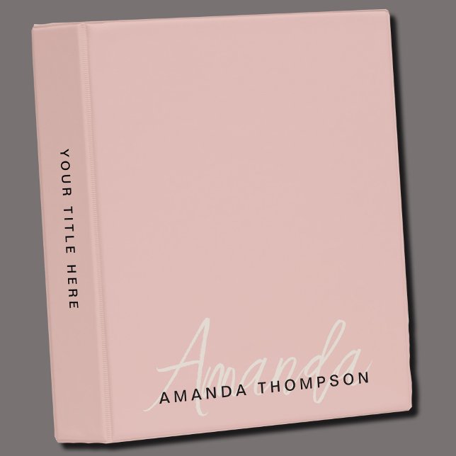 Elegant Modern Personalized With Name Monogram Mini Binder (Creator Uploaded)