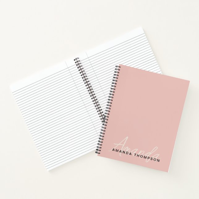 Elegant Modern Personalized With Name Monogram Notebook (Inside)