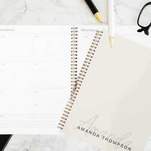 Elegant Modern Personalized With Name Monogram Planner