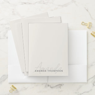 Elegant Modern Personalized With Name Monogram Pocket Folder