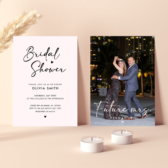 Elegant Modern Photo Bridal Shower Invitation (Creator Uploaded)