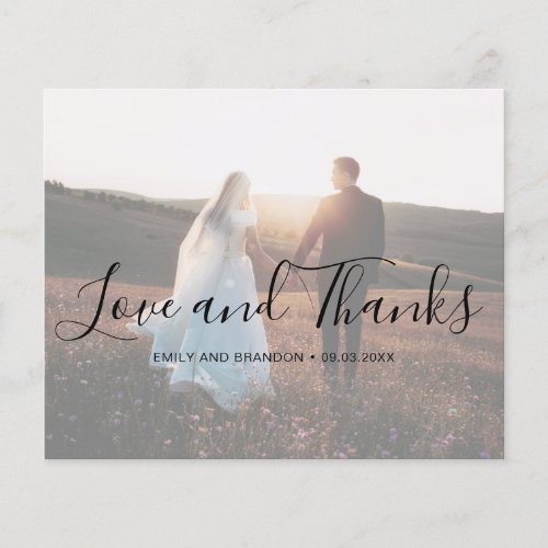 Elegant Modern Photo Budget Wedding Thank You Card