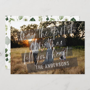 Elegant modern photo Christmas loving family Announcement