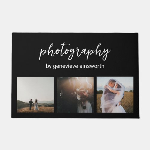 Elegant Modern Photo Collage Photography Business Doormat