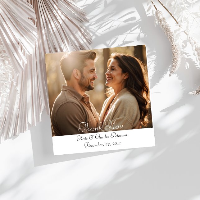 Elegant Modern photo Custom QR code thankyou card (Creator Uploaded)