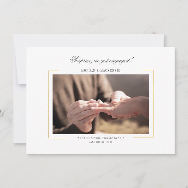 Elegant Modern Photo Engagement Party Invitation (Front)