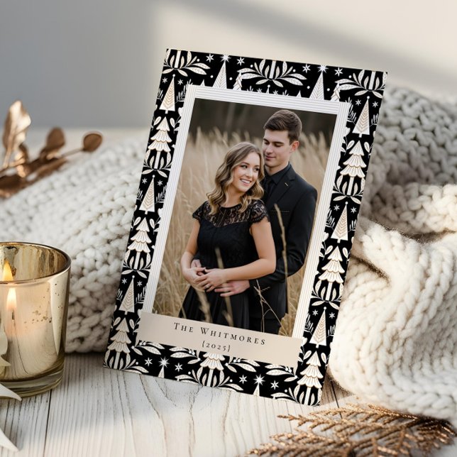  Elegant Modern Photo Evergreen Christmas Tree Holiday Card (Elegant Modern Photo Evergreen Christmas Tree Holiday Card)