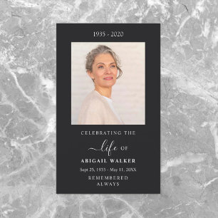 Elegant & Modern Photo Funeral Card Custom Tribute