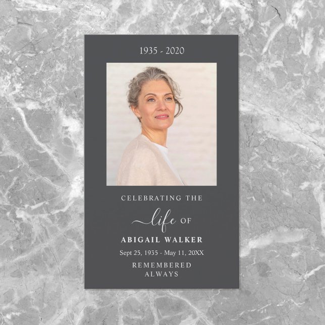 Elegant & Modern Photo Funeral Card Custom Tribute (Creator Uploaded)
