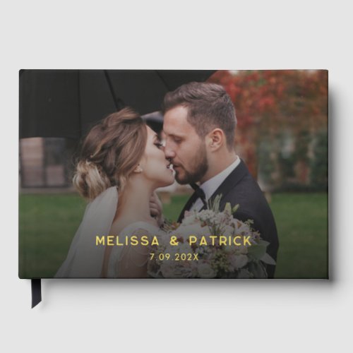 Elegant Modern Photo Gold Foil Wedding Foil Guest Book