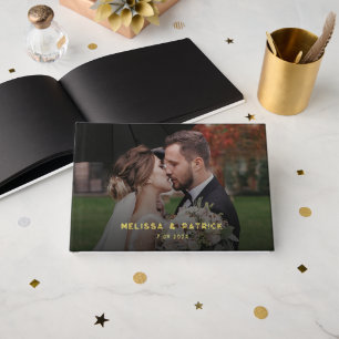 Elegant Modern Photo Gold Foil Wedding Foil Guest Book