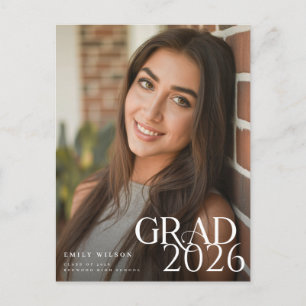 Elegant Modern Photo Graduation Party Invitation Postcard