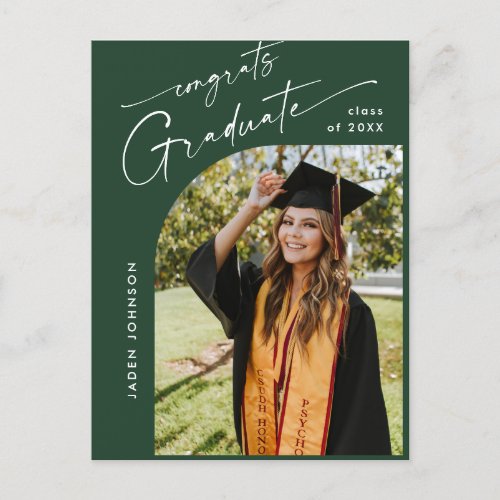 Elegant Modern PHOTO Graduation Party Invitation Postcard