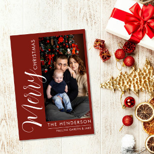 Elegant Modern Photo Holiday Card Merry Christmas