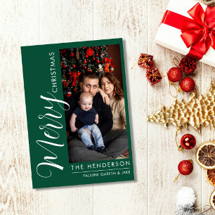 Elegant Modern Photo Holiday Card Merry Christmas