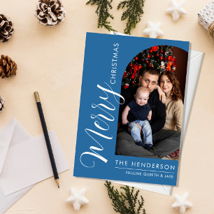 Elegant Modern Photo Holiday Card Merry Christmas