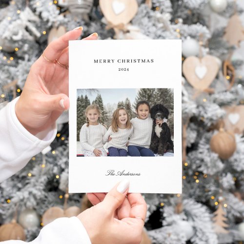 Elegant Modern Photo Merry Christmas  Holiday Card