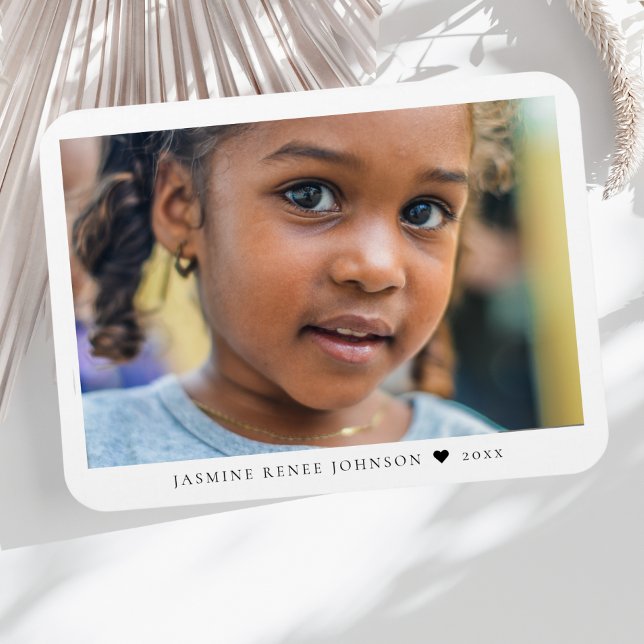 Elegant Modern Photo Name Magnet (Custom Photo Magnet)