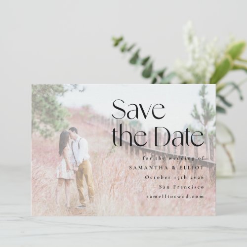 Elegant Modern Photo Overlay Wedding Save The Date